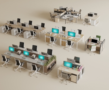 Modern Office Desk And Chair-ID:849811082