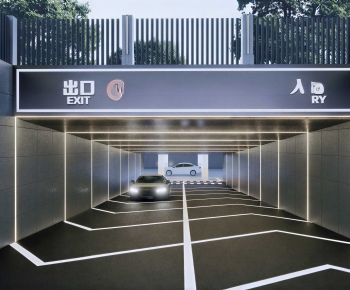 Modern Underground Parking Lot-ID:745404014