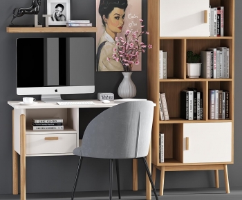Modern Computer Desk And Chair-ID:597723019