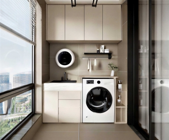 Modern Balcony Laundry Room-ID:609661107