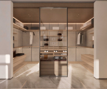 Modern Clothes Storage Area-ID:668462997