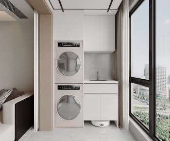 Modern Balcony Laundry Room-ID:281945942