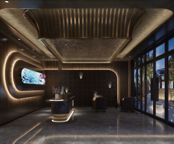 Modern Office Reception Desk-ID:555469998