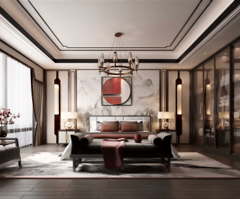 New Chinese Style Bedroom-ID:222832928