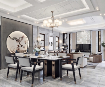 New Chinese Style A Living Room-ID:206671008