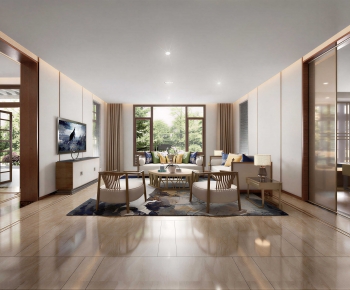 New Chinese Style A Living Room-ID:527157077