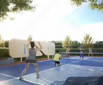 Modern Indoor Badminton Court-ID:378870015