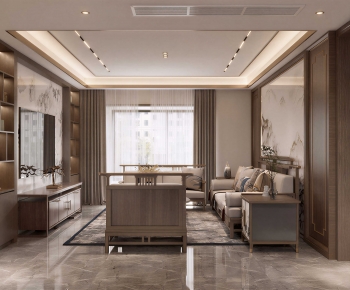 New Chinese Style A Living Room-ID:113246926