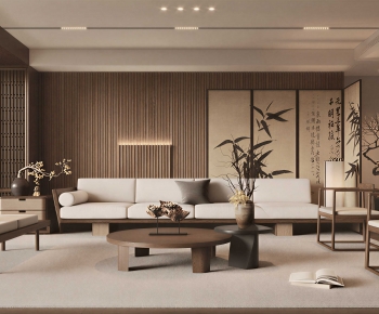 New Chinese Style A Living Room-ID:104583987