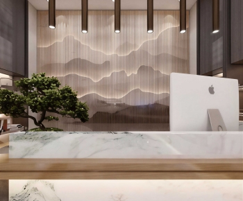 New Chinese Style Office Reception Desk-ID:168132075