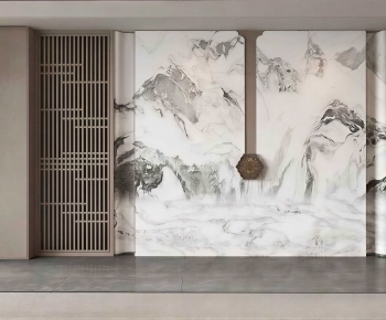 New Chinese Style TV Wall-ID:412465101