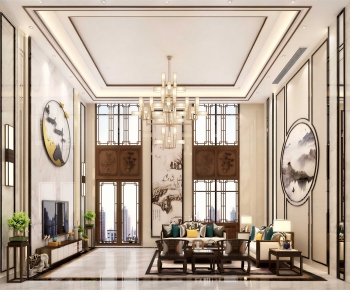 New Chinese Style A Living Room-ID:421312092