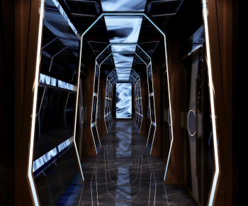 Modern Corridor Elevator Hall-ID:749002938