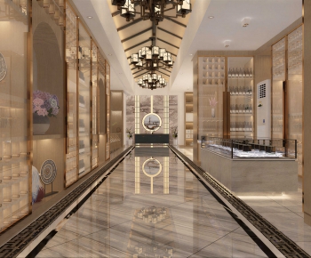 New Chinese Style Corridor/elevator Hall-ID:129556899