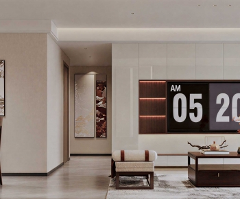 New Chinese Style A Living Room-ID:802505979