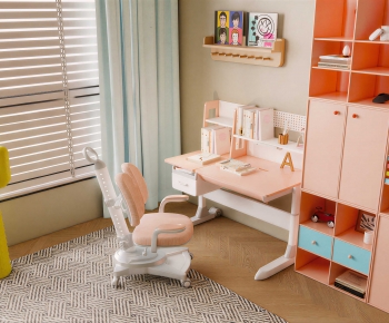Modern Computer Desk And Chair-ID:809433947