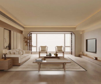 New Chinese Style A Living Room-ID:447927957