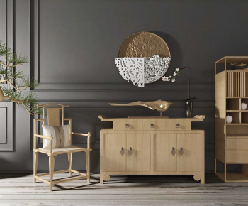 New Chinese Style Side Cabinet-ID:645143034