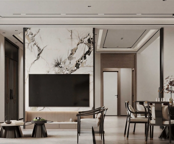 New Chinese Style A Living Room-ID:162894014