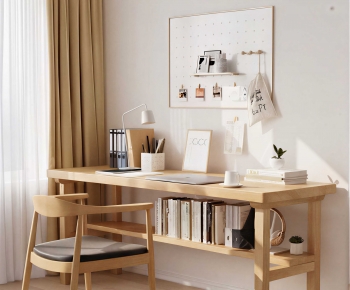 American Style Computer Desk And Chair-ID:297221903