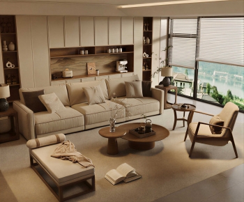 New Chinese Style A Living Room-ID:994806051