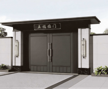 New Chinese Style Facade Element-ID:997483979