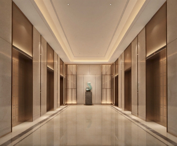 Modern Office Elevator Hall-ID:620480067