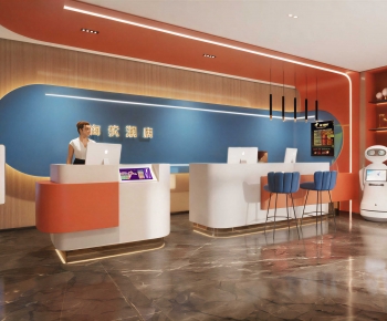 Modern Office Reception Desk-ID:847358948