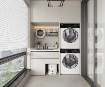 Modern Balcony Laundry Room-ID:250443944