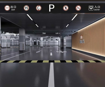 Modern Underground Parking Lot-ID:887249952