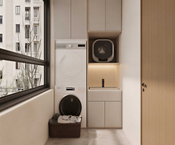 Modern Balcony Laundry Room-ID:707593923