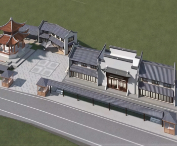 Chinese Style Ancient Architectural Buildings-ID:886971957