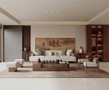 New Chinese Style A Living Room-ID:192639887