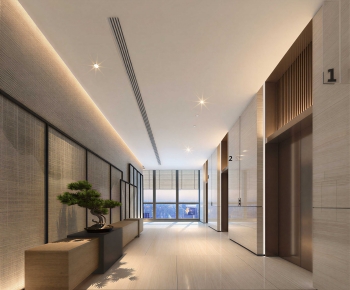Modern Corridor/elevator Hall-ID:886640549