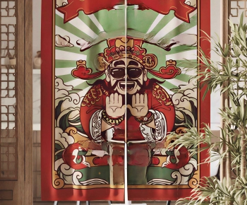 New Chinese Style Door Curtain-ID:819869046