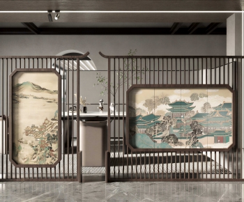 New Chinese Style Wooden Screen Partition-ID:755500864