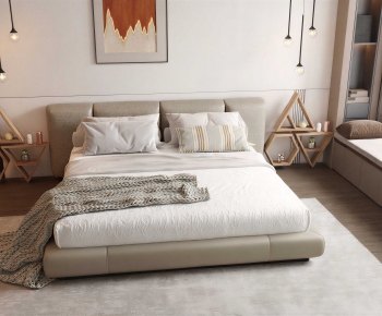 Modern Double Bed-ID:880923995