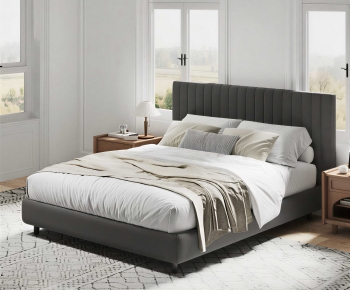 Modern Double Bed-ID:987566955