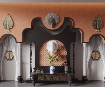 Southeast Asian Style TV Wall-ID:486650949