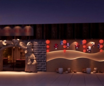 New Chinese Style Facade Element-ID:721132049