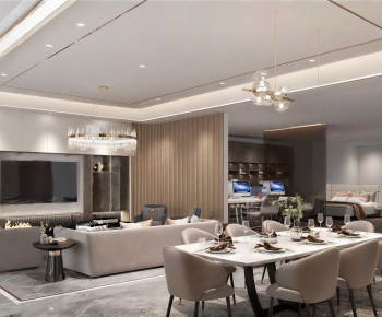 New Chinese Style A Living Room-ID:304063087