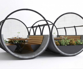 Industrial Style Dining Table And Chairs-ID:551309113