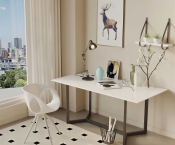 French Style Computer Desk And Chair-ID:877444038