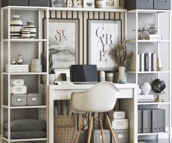 Nordic Style Computer Desk And Chair-ID:361562011