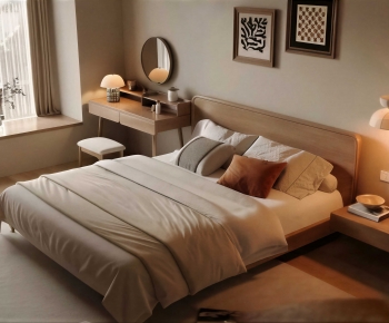 Modern Double Bed-ID:305346978