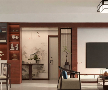 New Chinese Style A Living Room-ID:391418981