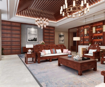 New Chinese Style A Living Room-ID:318656927