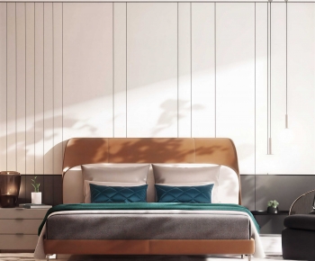 Modern Double Bed-ID:145541919