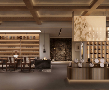 New Chinese Style Teahouse Tea House-ID:136828907