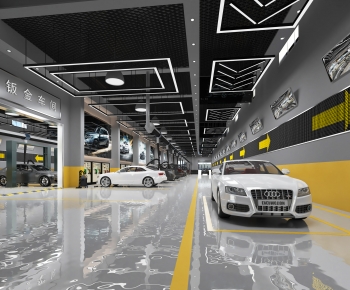 Modern Underground Parking Lot-ID:503787994